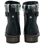 Lotus Triana Womens Comfort Winter Biker Boots With Buckle Detail (Size 4) - Navy
