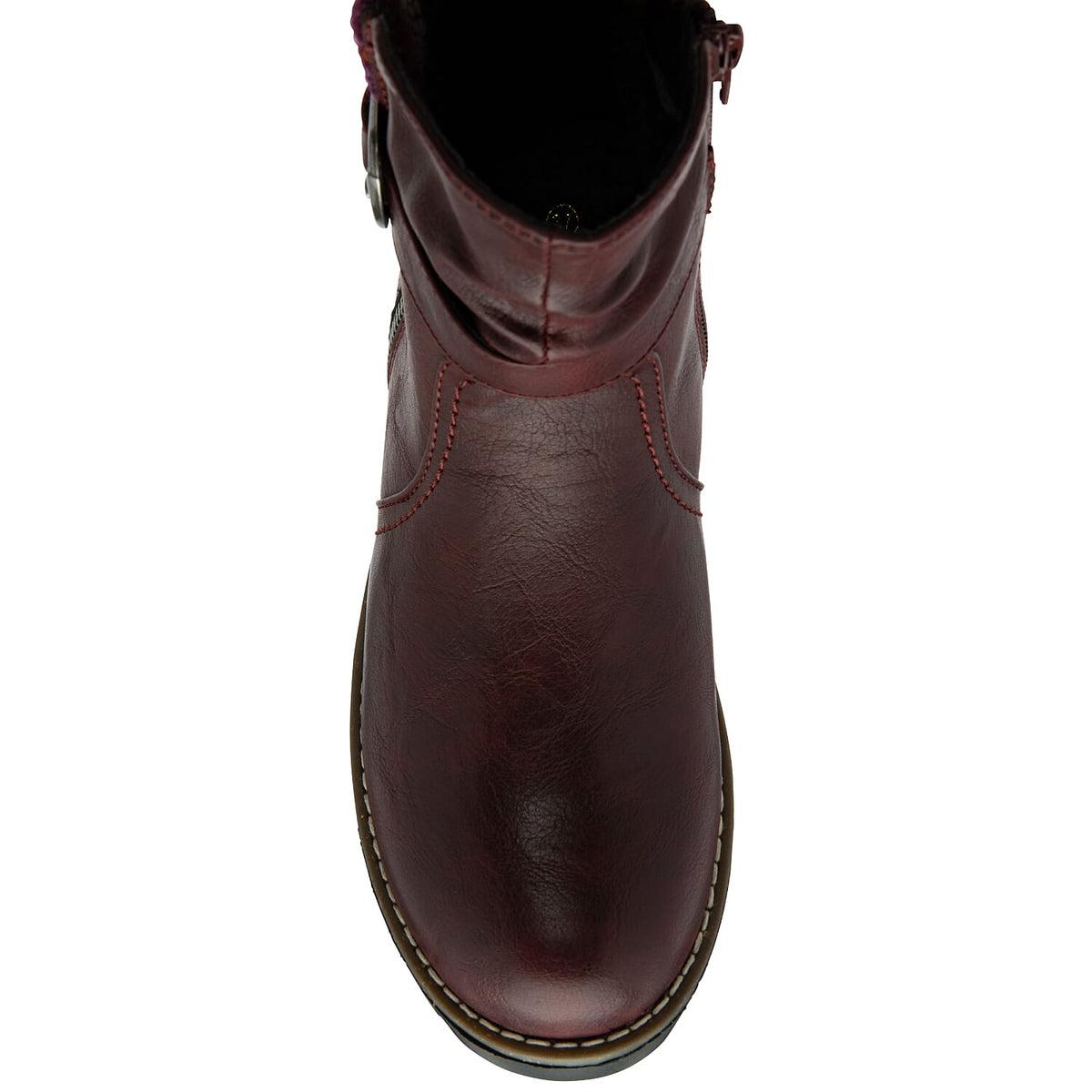 Lotus Triana Womens Comfort Winter Biker Boots With Buckle Detail (Size 6) - Bordo V32604367 1