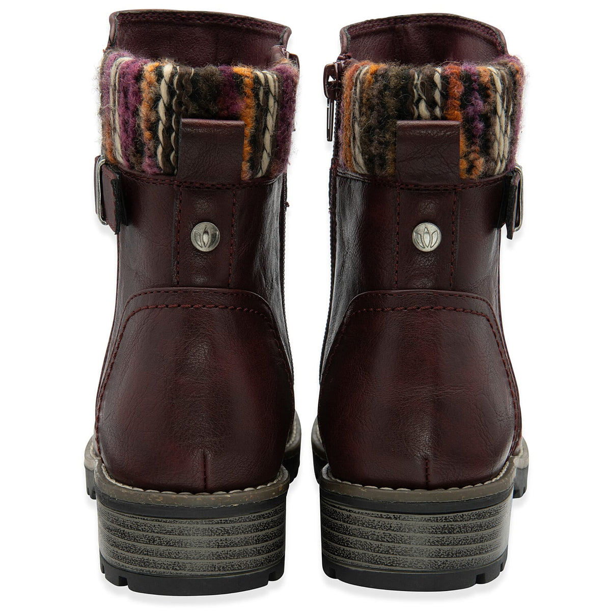 Lotus Triana Womens Comfort Winter Biker Boots With Buckle Detail (Size 6) - Bordo V32604367 3