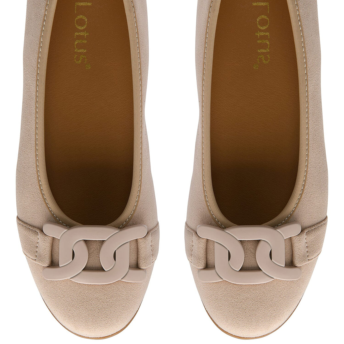 Lotus Ladies Eleni Casual Slip-On Pump With Chain Detail (Size 6) - Natural V32581983 3