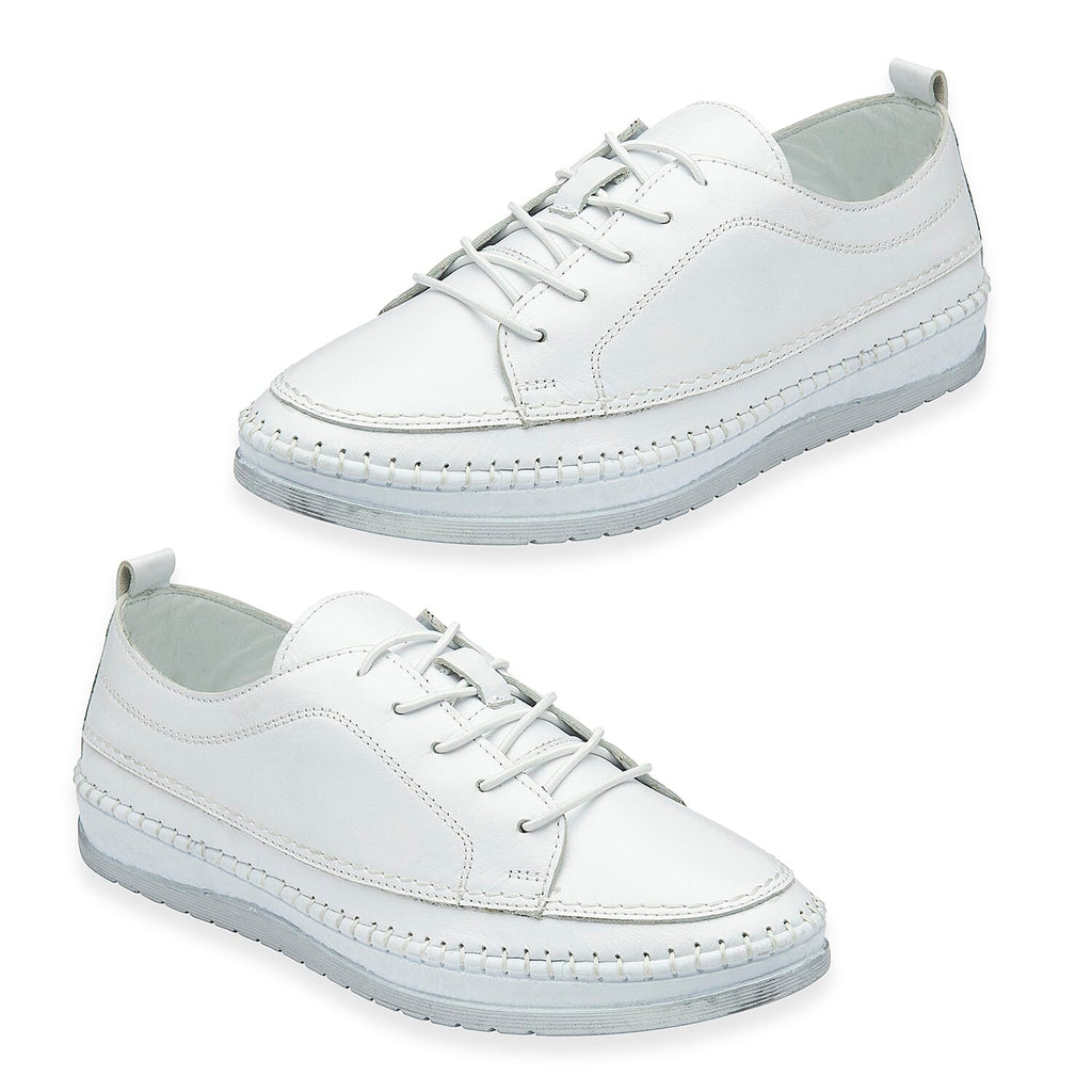 Lotus Womens Rimini Lace Up Casual Sneaker (Size 6) - White