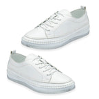 Lotus Womens Rimini Lace Up Casual Sneaker (Size 6) - White