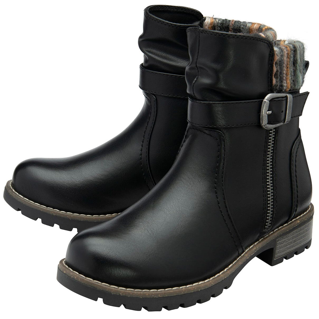 Lotus Triana Womens Comfort Winter Biker Boots With Buckle Detail (Size 7) - Black V32516192 0