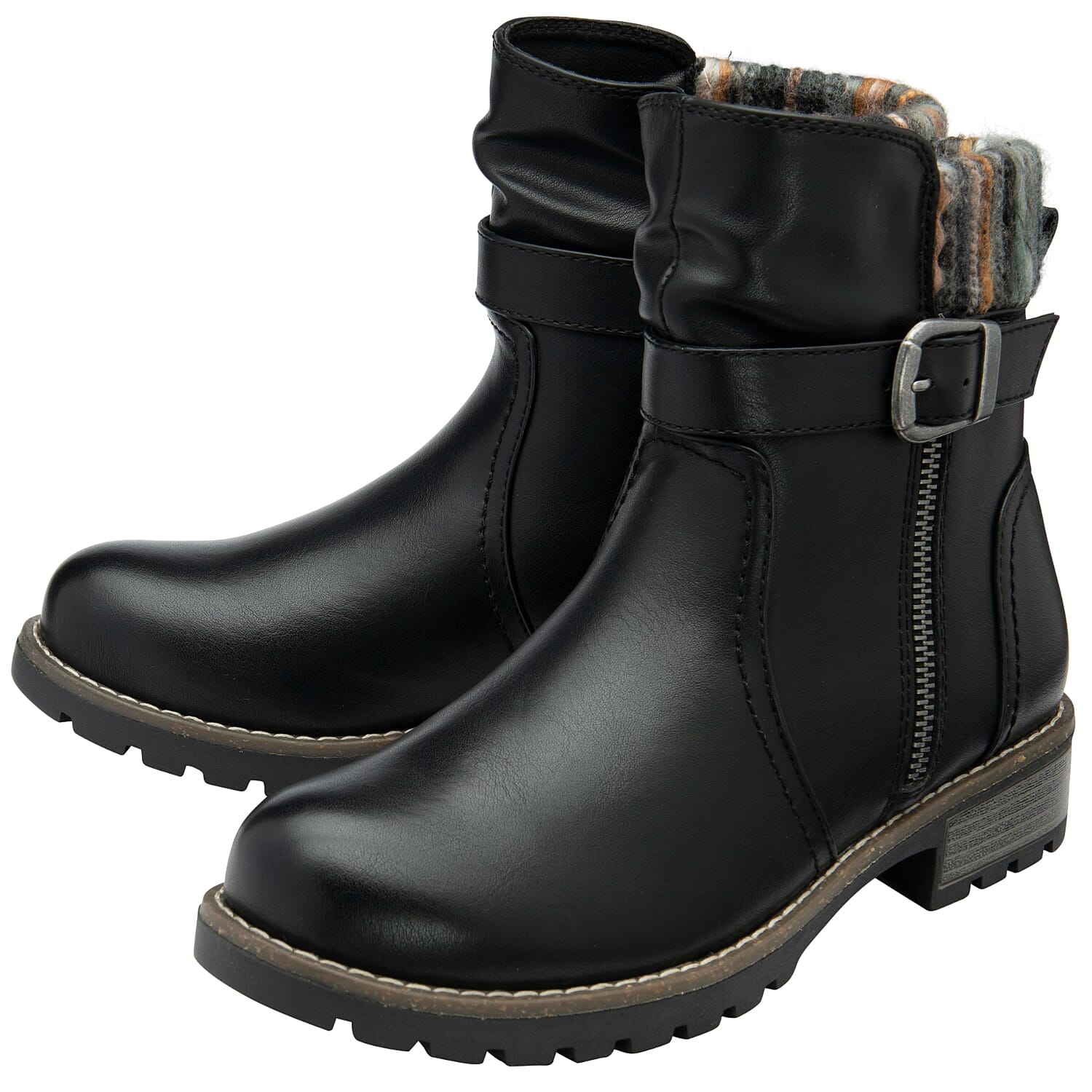 Lotus Triana Womens Comfort Winter Biker Boots With Buckle Detail (Size 7) - Black V32516192 0
