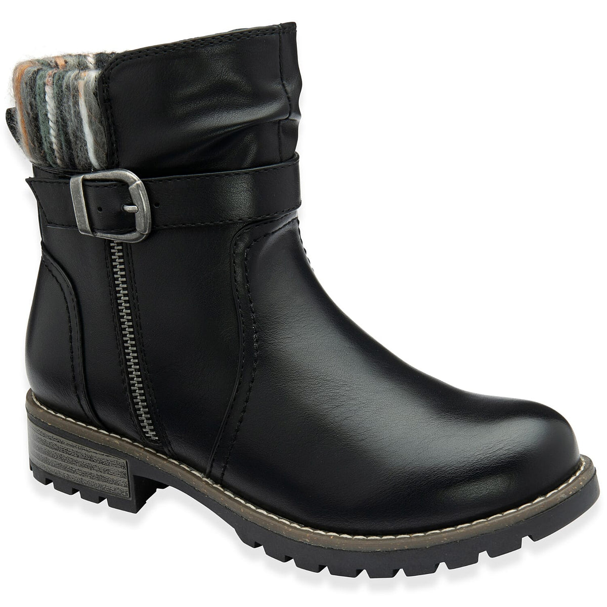 Lotus Triana Womens Comfort Winter Biker Boots With Buckle Detail (Size 7) - Black V32516192 2