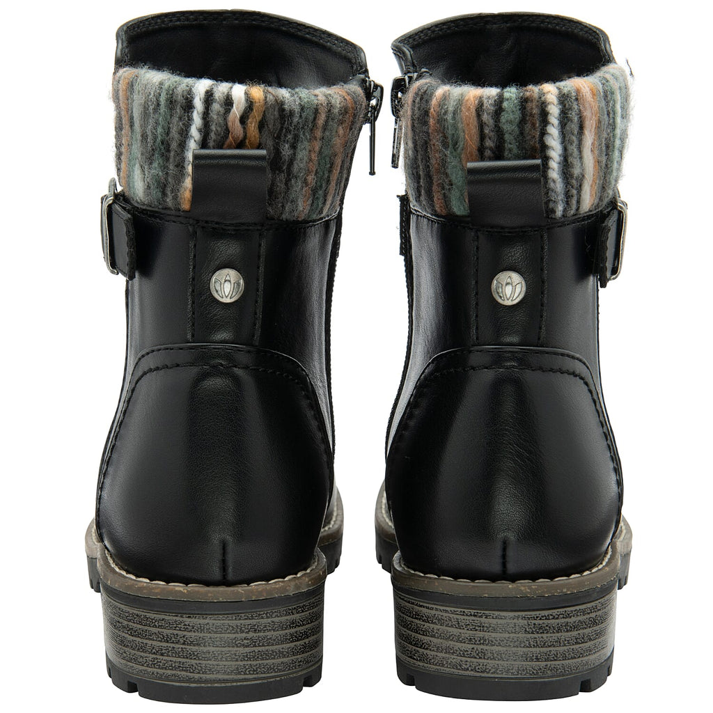 Lotus Triana Womens Comfort Winter Biker Boots With Buckle Detail (Size 7) - Black