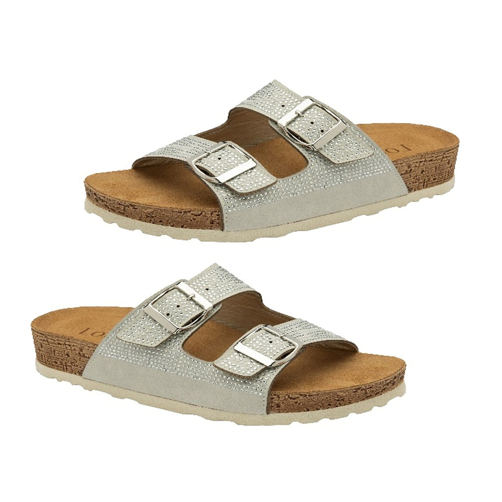 Lotus Ladies Silver Tafella Open-Toe Mule Sandals 8172149 0