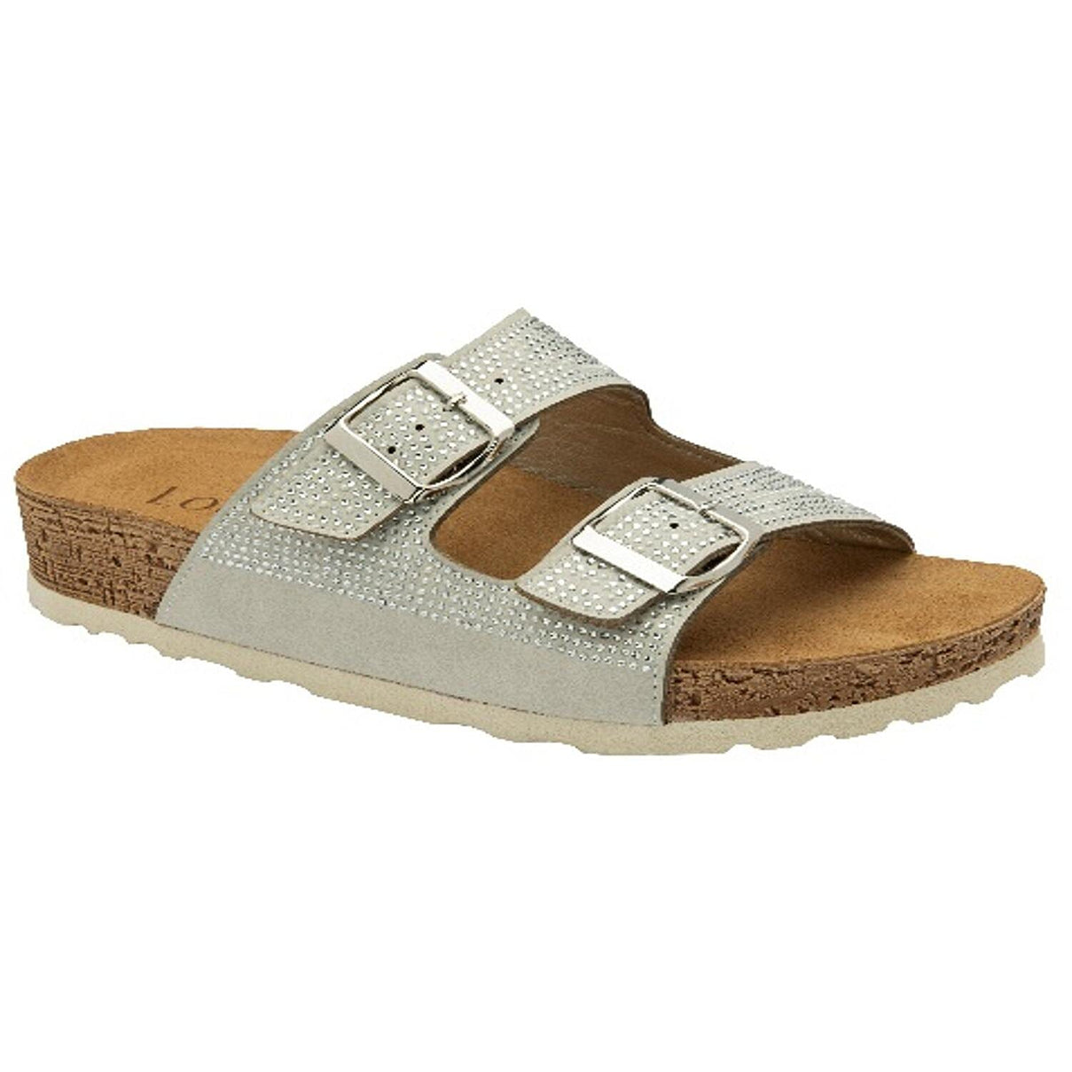 Lotus Ladies Silver Tafella Open-Toe Mule Sandals 8172149 1