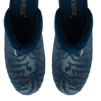 Lotus Gracia Womens Patterned Slip-On Slippers (Size 3) - Navy