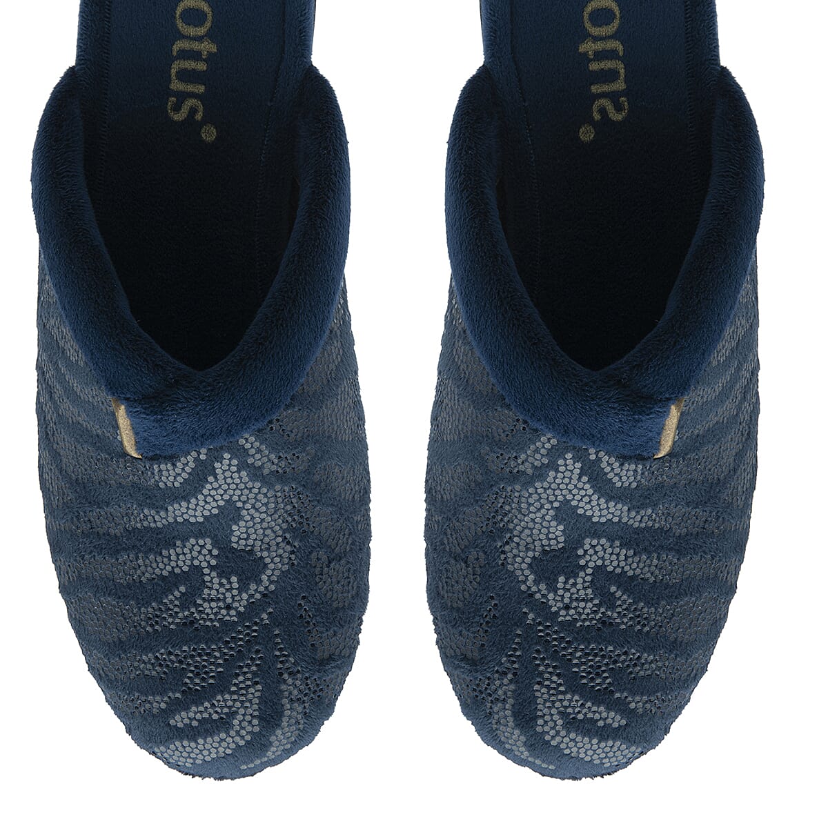 Lotus Gracia Womens Patterned Slip-On Slippers (Size 3) - Navy 8357289 2