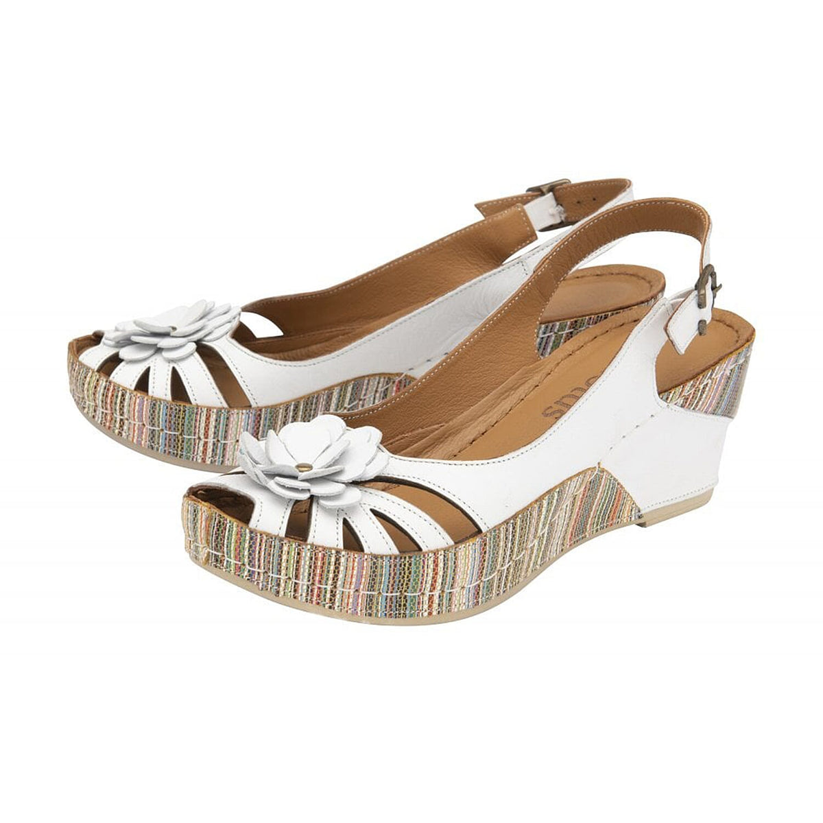 Lotus: Leather Caria Slingback Shoes - White 7733437 0