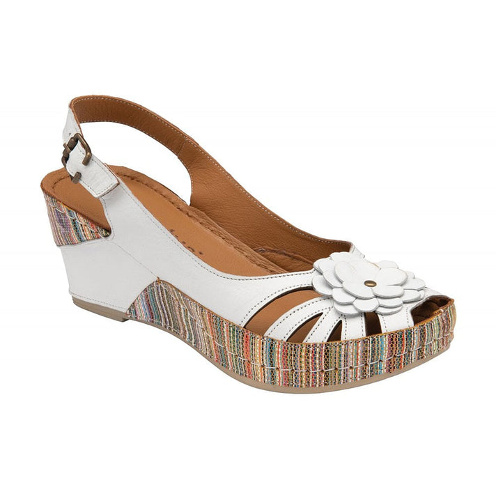 Lotus: Leather Caria Slingback Shoes - White 7733437 2