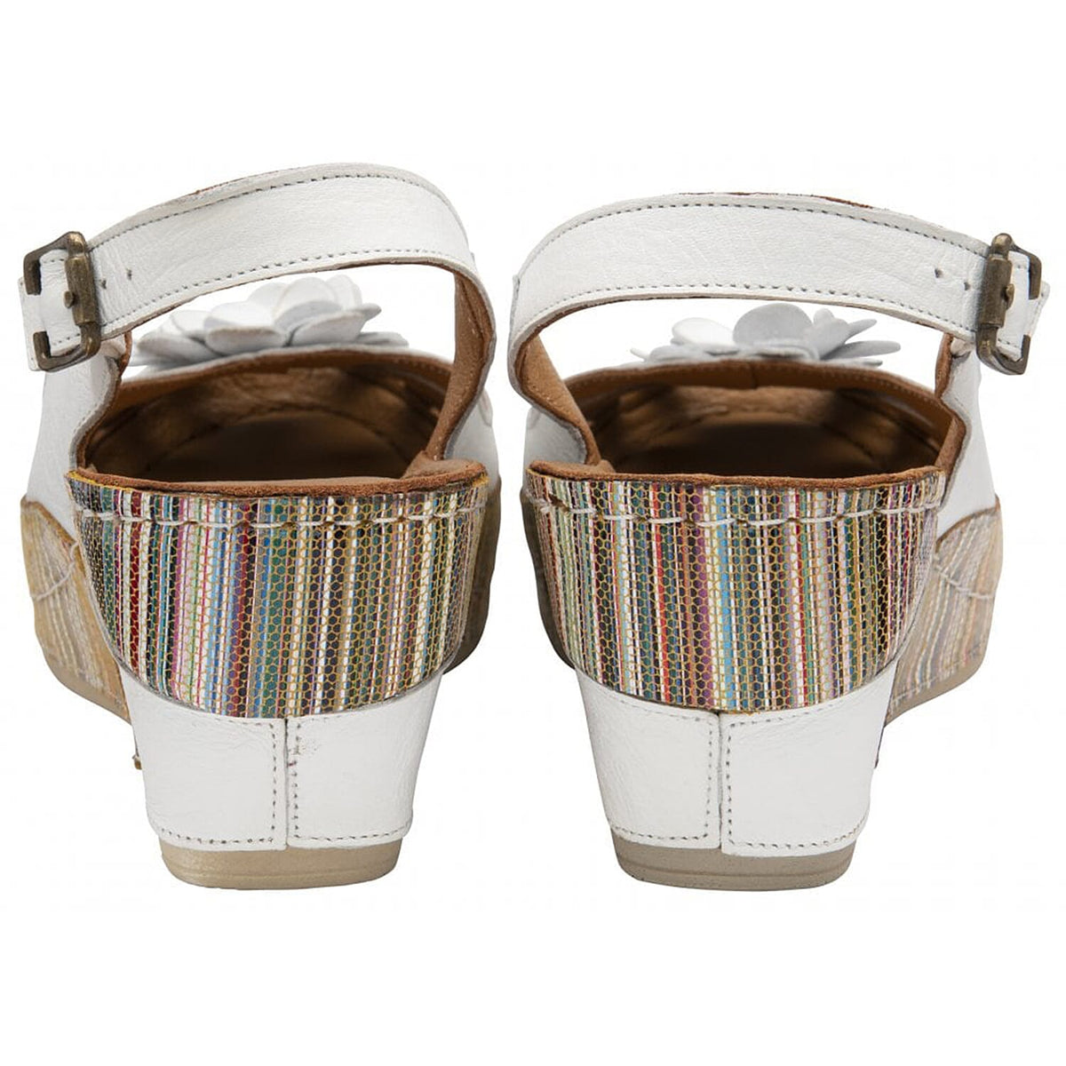 Lotus: Leather Caria Slingback Shoes - White 7733437 2