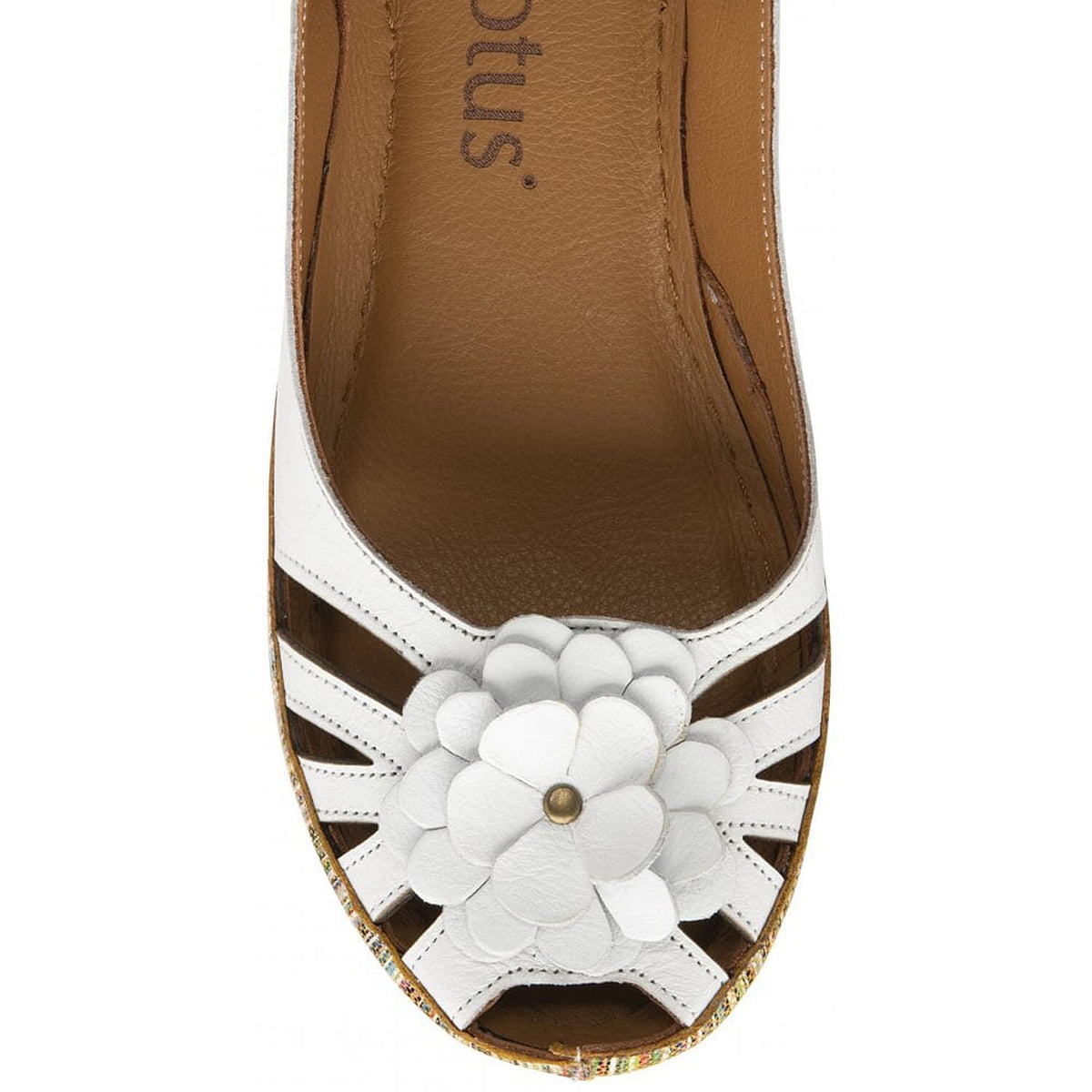 Lotus: Leather Caria Slingback Shoes - White 7733437 3