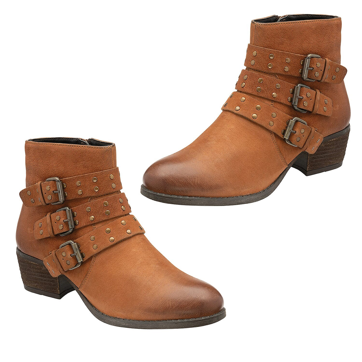Lotus Leather Emelia Zip-Up Women's Ankle Boots - Tan 7281606 2