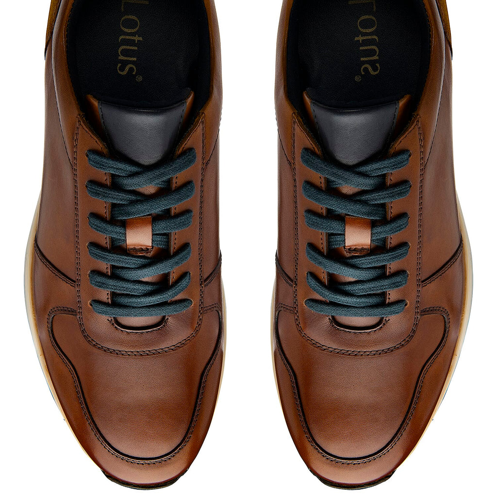Lotus Ardezna Mens Leather Lace-Up Casual Shoes (Size 8) - Tan