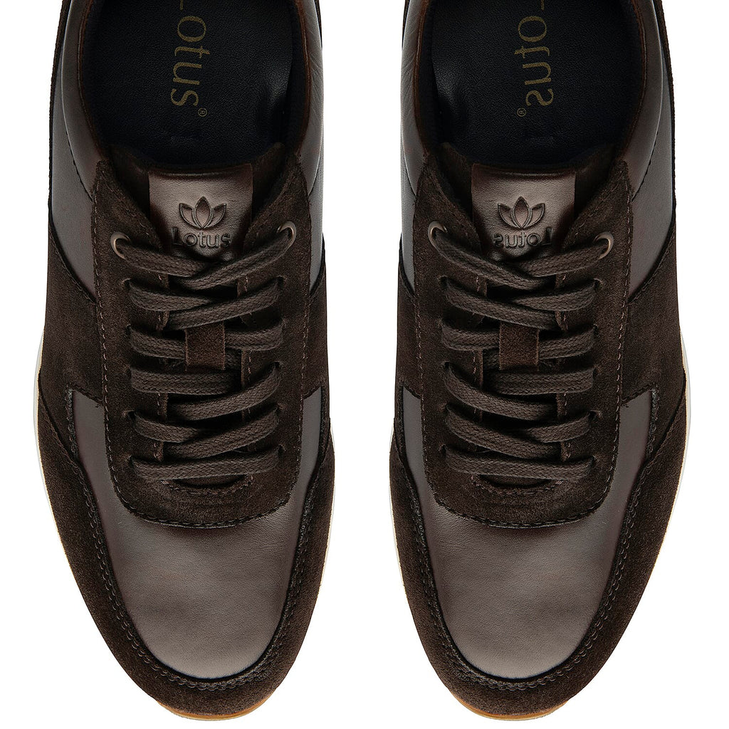 Lotus Tirso Mens Leather Lace-Up Casual Shoes (Size 9) - Brown