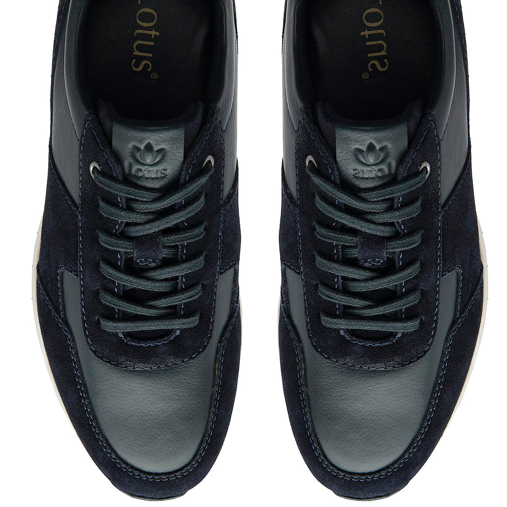 Lotus Tirso Mens Leather Lace-Up Casual Shoes (Size 10) - Navy