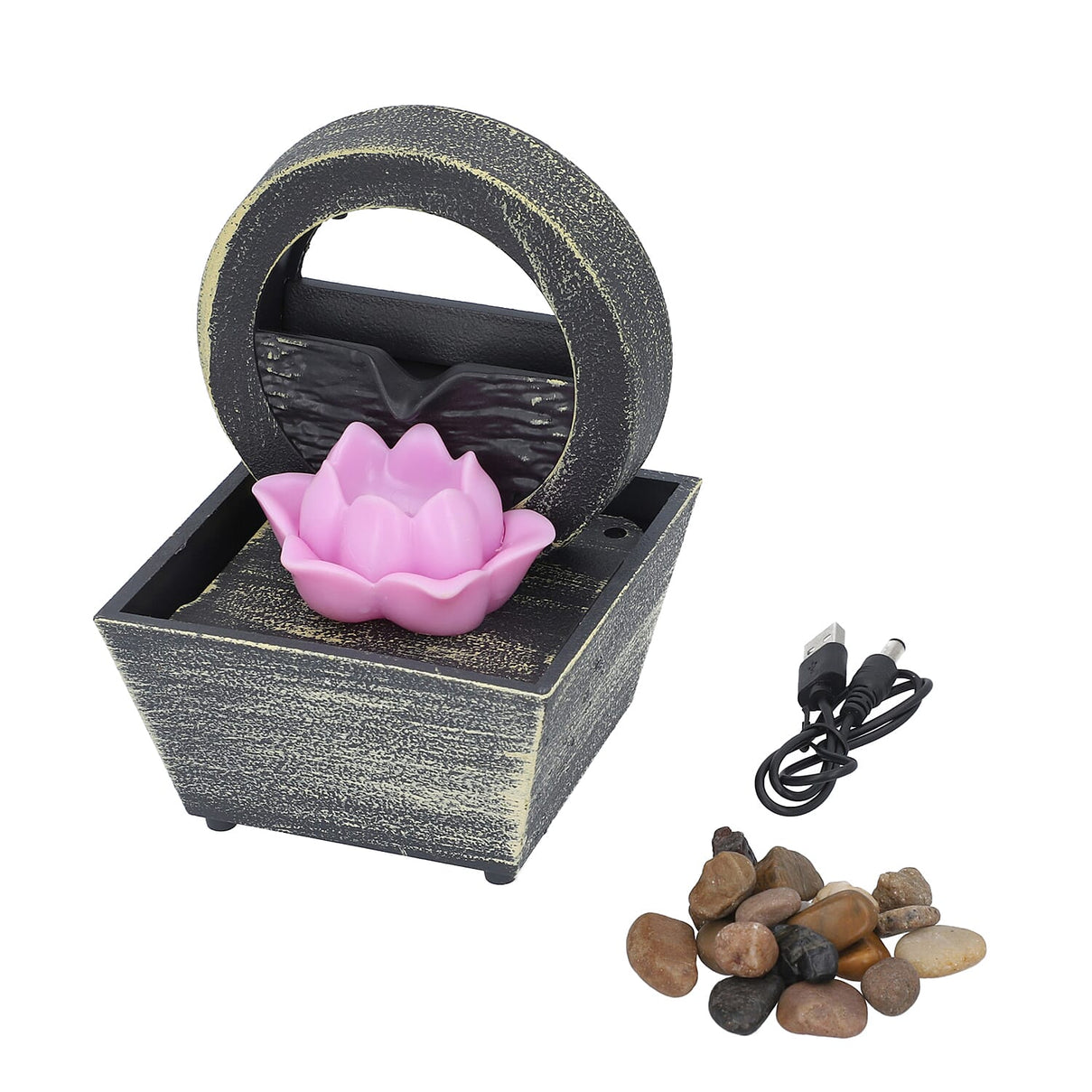 Lotus Mini Water Fountain with LED Light For Home DÃ©cor, Office and Living room 7585071 0