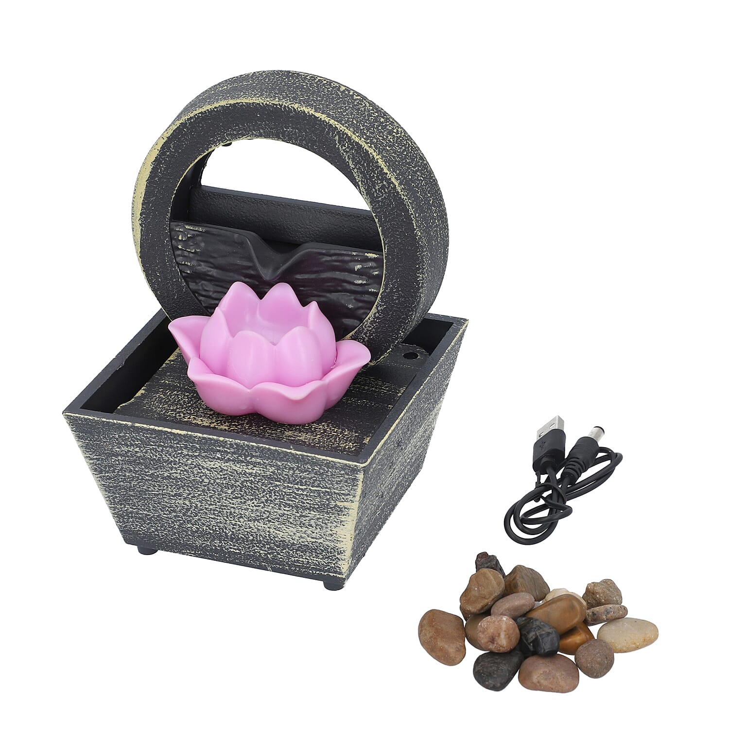 Lotus Mini Water Fountain with LED Light For Home DÃ©cor, Office and Living room 7585071 0