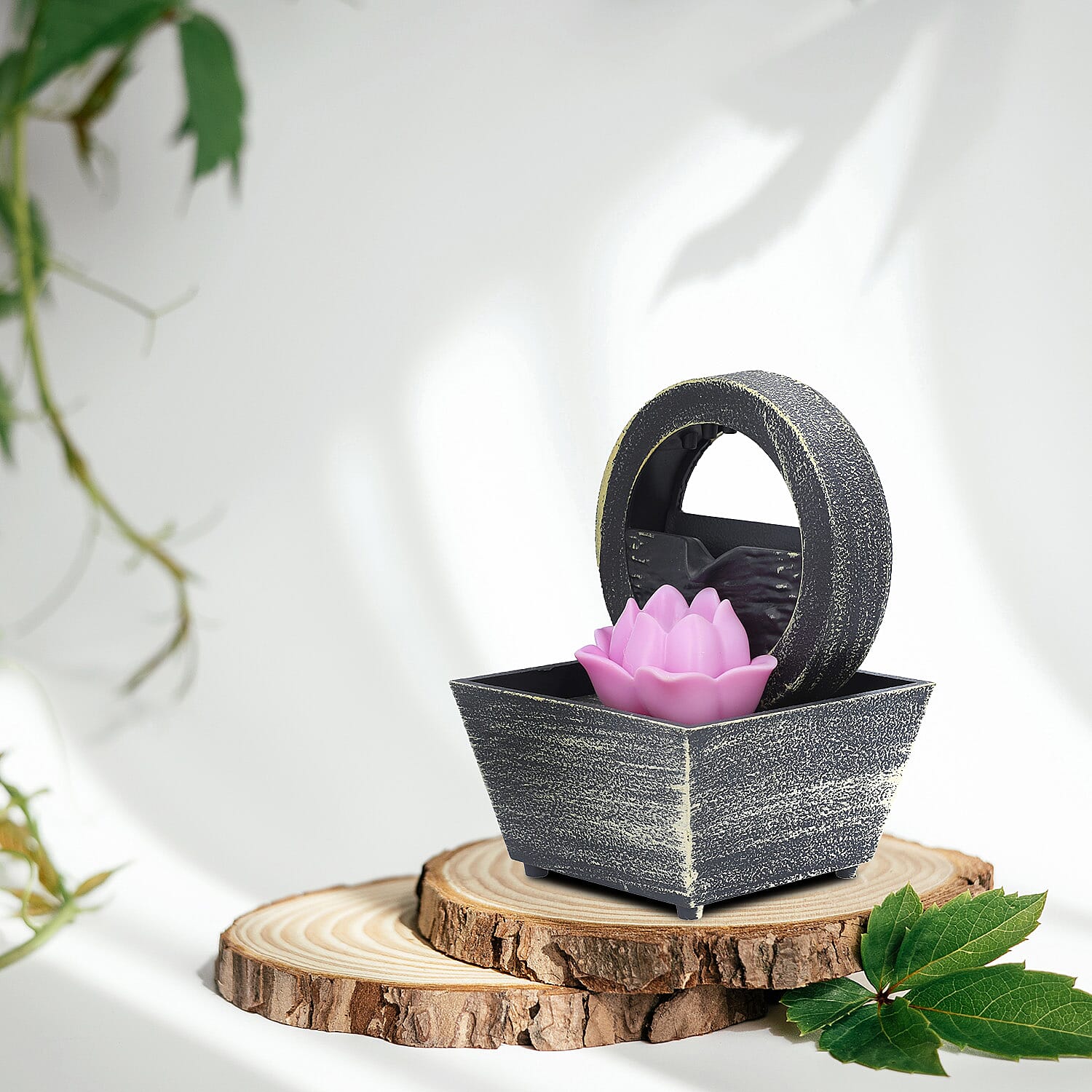 Lotus Mini Water Fountain with LED Light For Home DÃ©cor, Office and Living room 7585071 2