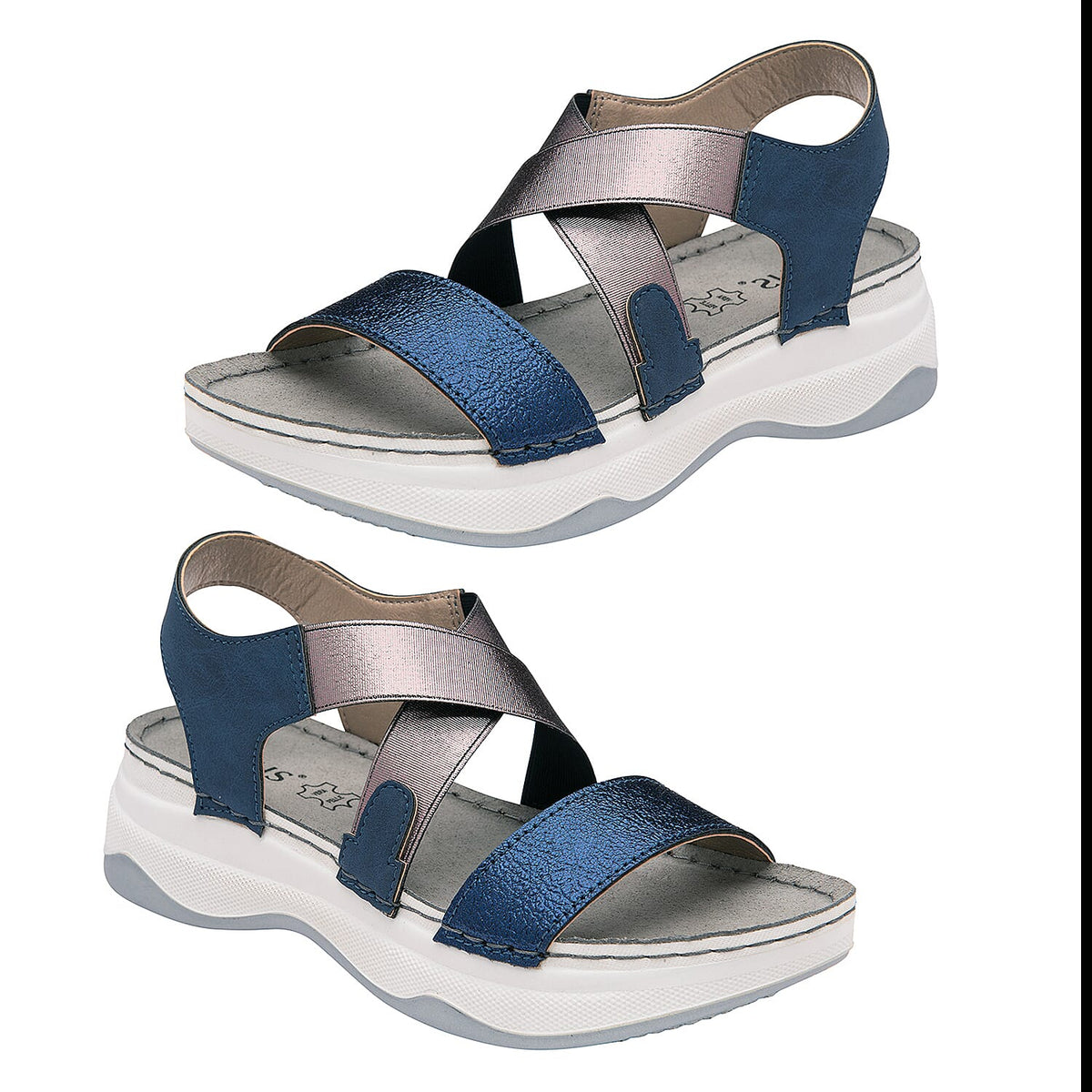 Lotus Moderna Open-Toe Sandals For Women's - Navy and Pewter 6349304 1