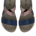 Lotus Moderna Open-Toe Sandals (Size 7) - Navy & Pewter