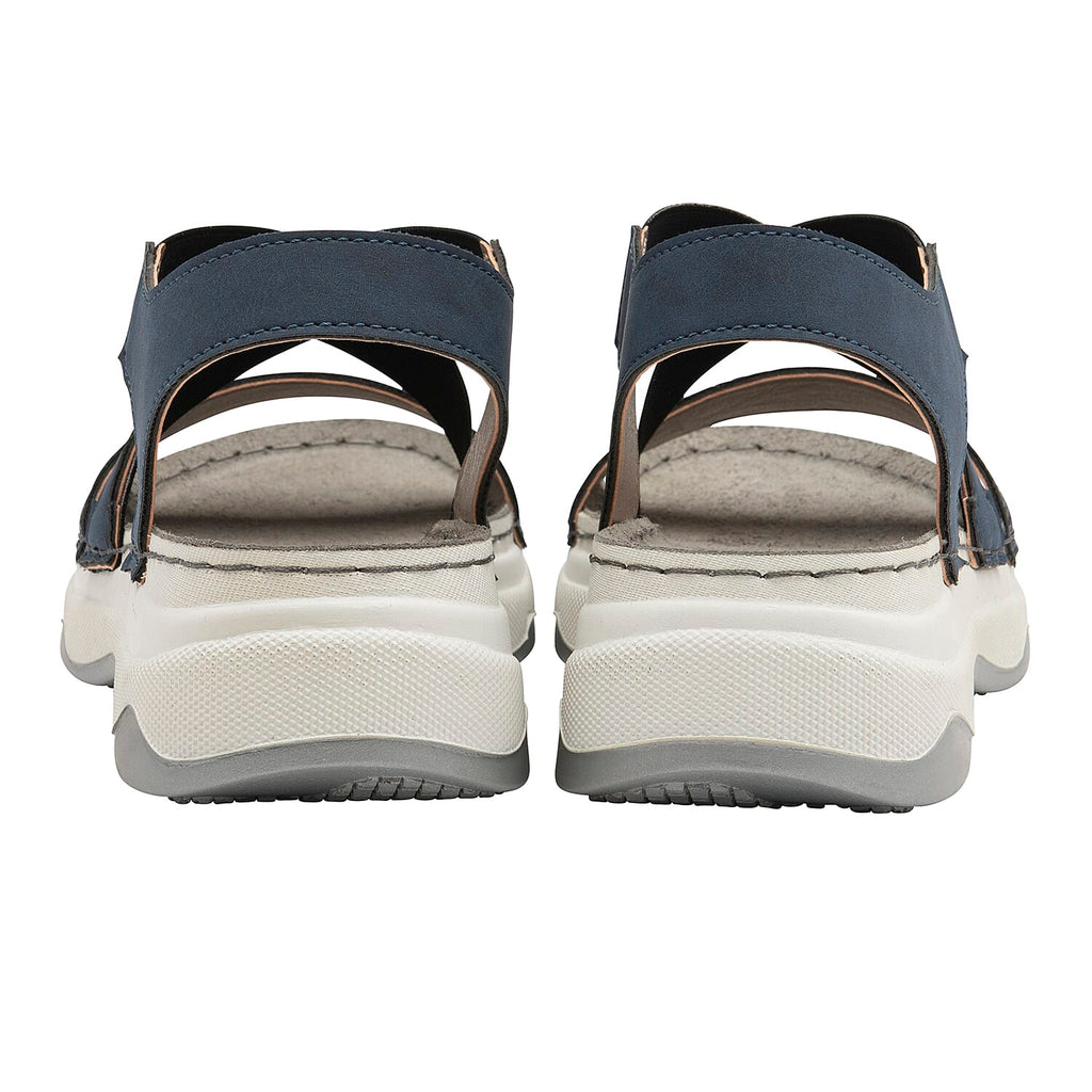 Lotus Moderna Open-Toe Sandals (Size 7) - Navy & Pewter