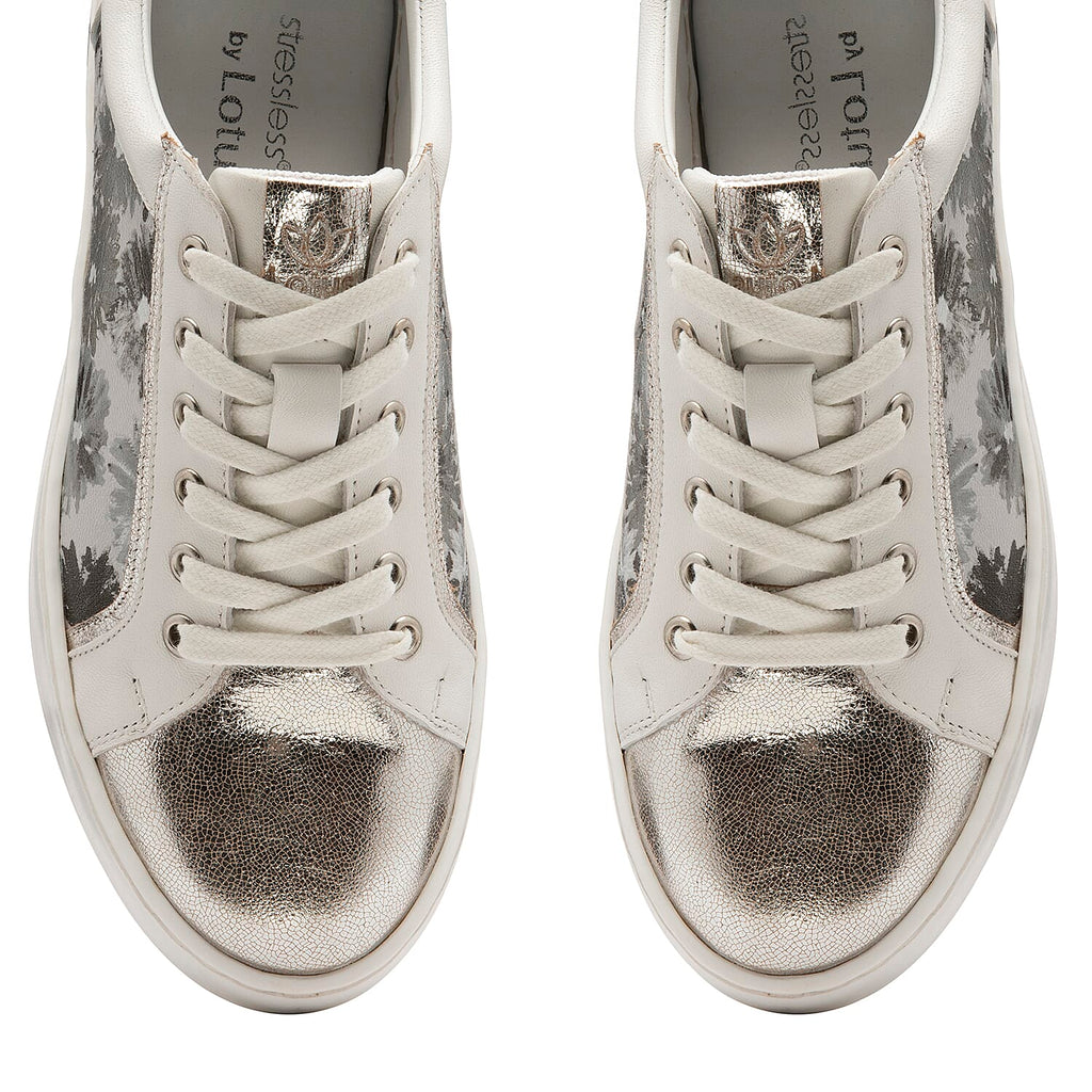 Lotus Siama Floral Trainers (Size 3) - White