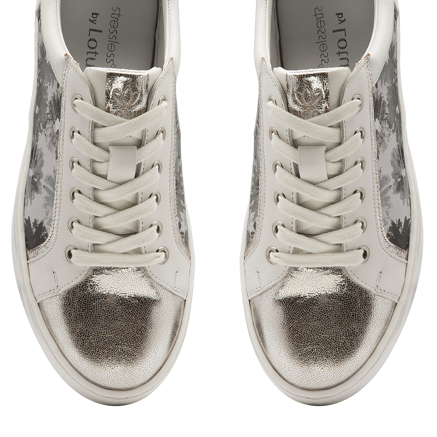 Lotus Saima Floral Pattern Women's Trainers - White 6500910 3