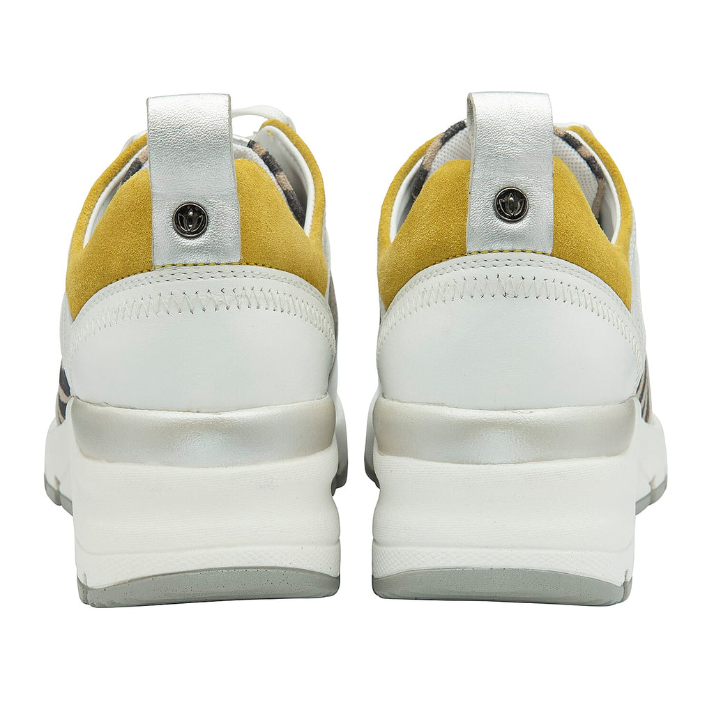 Lotus Sapphire Zebra Pattern Wedge Trainers (Size 7) - White & Yellow