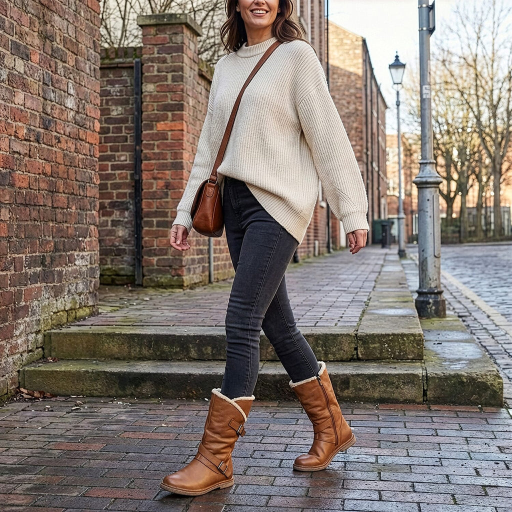Lotus Women Jolanda II Mid-Calf Slouch Boots (Size 3) - Tan