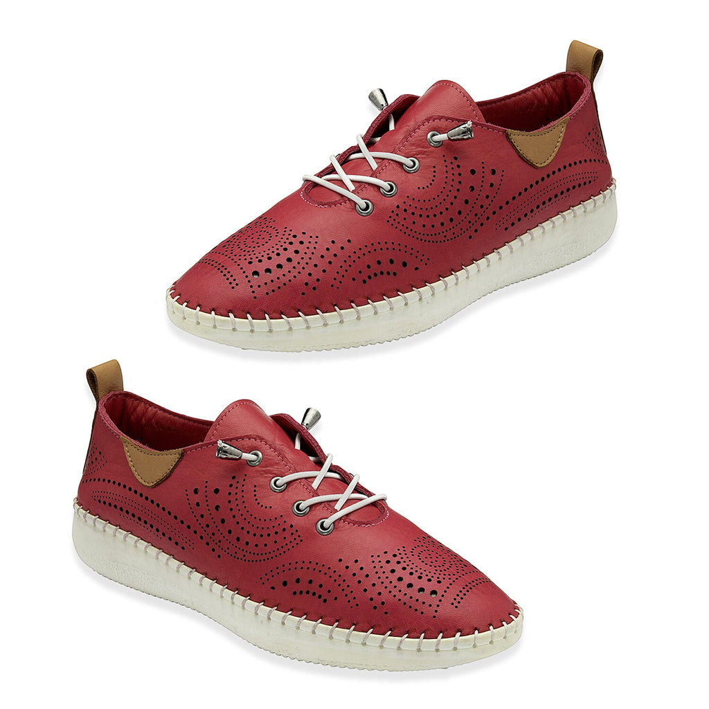 Lotus Womens Leather Tassia Lace-Up Shoes (Size 5) - Pink