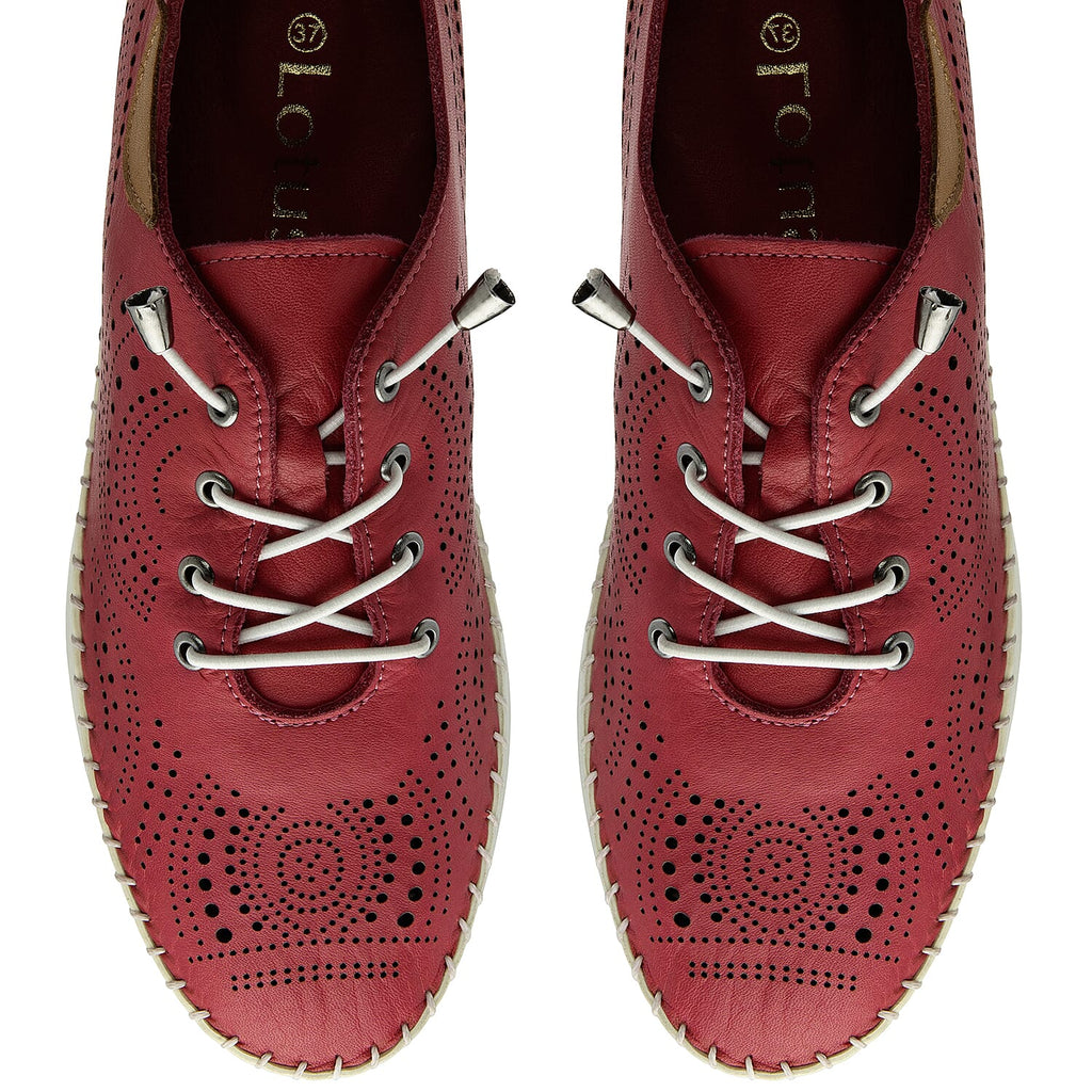 Lotus Womens Leather Tassia Lace-Up Shoes (Size 5) - Pink