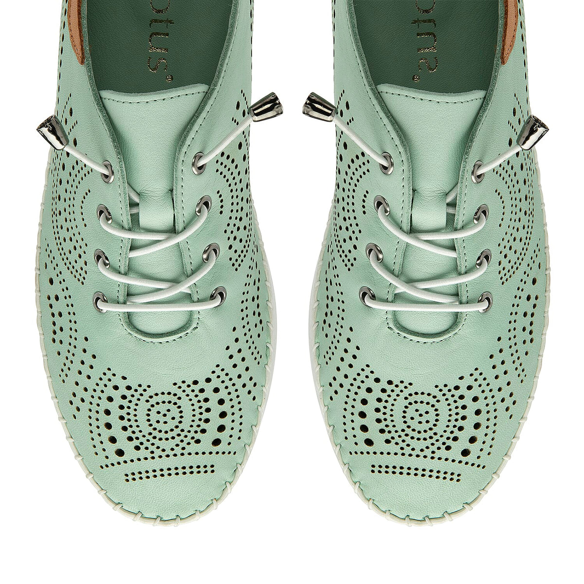 Lotus Womens Tassia Premium Leather Laser Cut Detail Lace Up Shoes (Size 5) - Mint V32516612 2