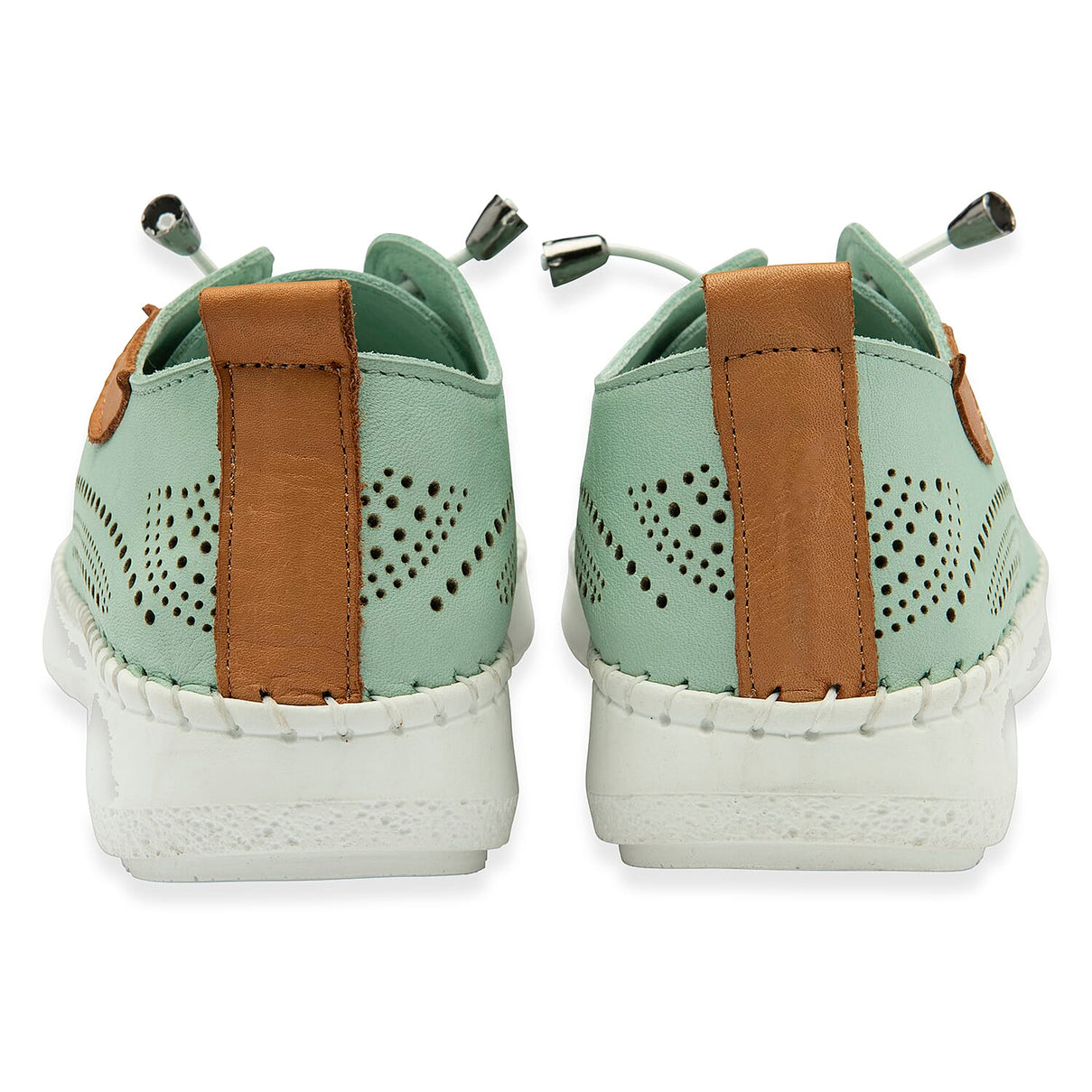 Lotus Womens Tassia Premium Leather Laser Cut Detail Lace Up Shoes (Size 5) - Mint V32516612 3