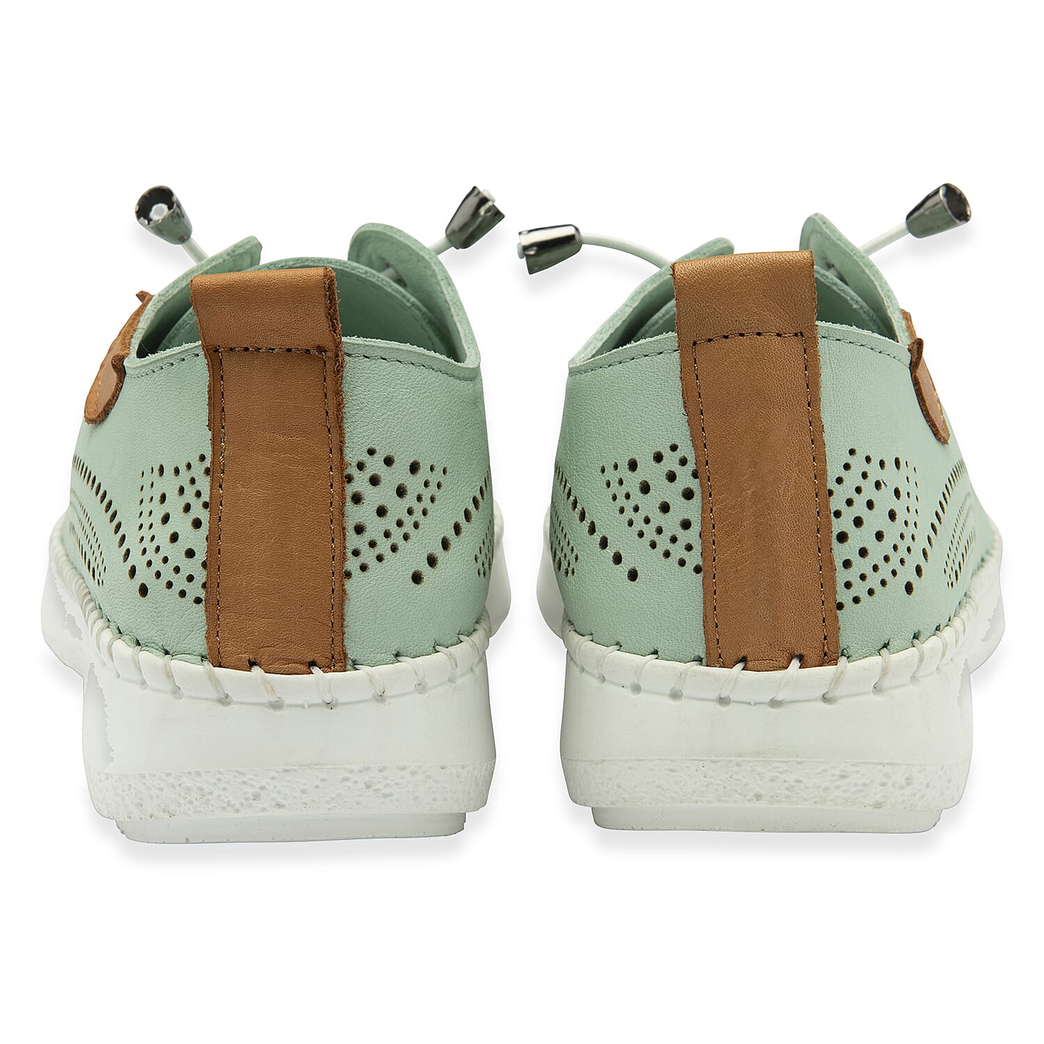 Lotus Womens Tassia Premium Leather Laser Cut Detail Lace Up Shoes (Size 5) - Mint V32516612 3