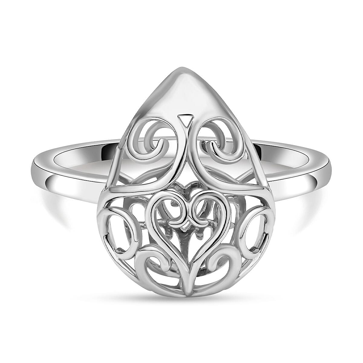 Lucy Q Air Drip Collection - Rhodium Overlay Sterling Silver Rococo Ring 7083157 0
