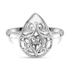 LucyQ Air Drip Collection - Rhodium Overlay Sterling Silver Rococo Ring