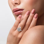 LucyQ Air Drip Collection - Rhodium Overlay Sterling Silver Rococo Ring