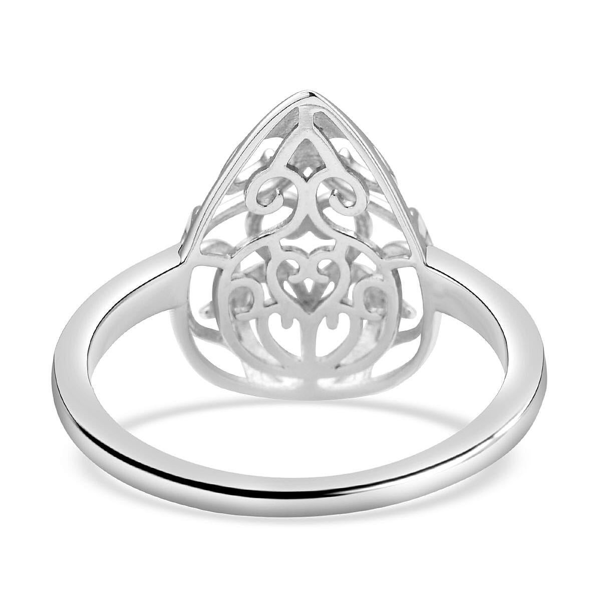 Lucy Q Air Drip Collection - Rhodium Overlay Sterling Silver Rococo Ring 7083157 5