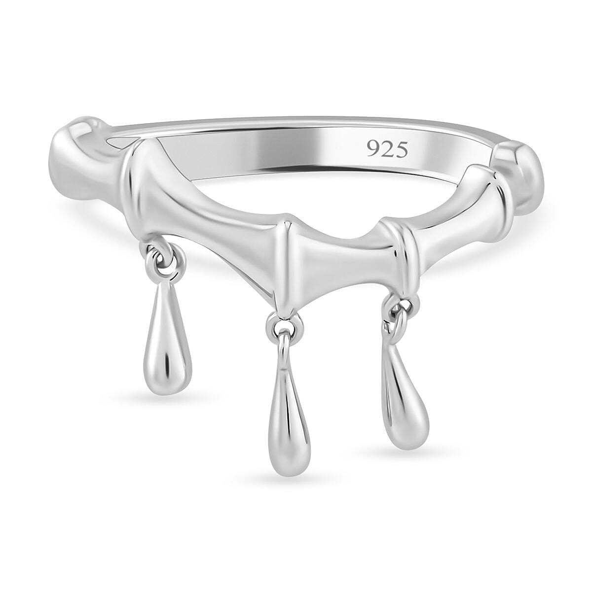 Lucy Q Bamboo Collection - Rhodium Overlay Sterling Silver Ring 7517093 0