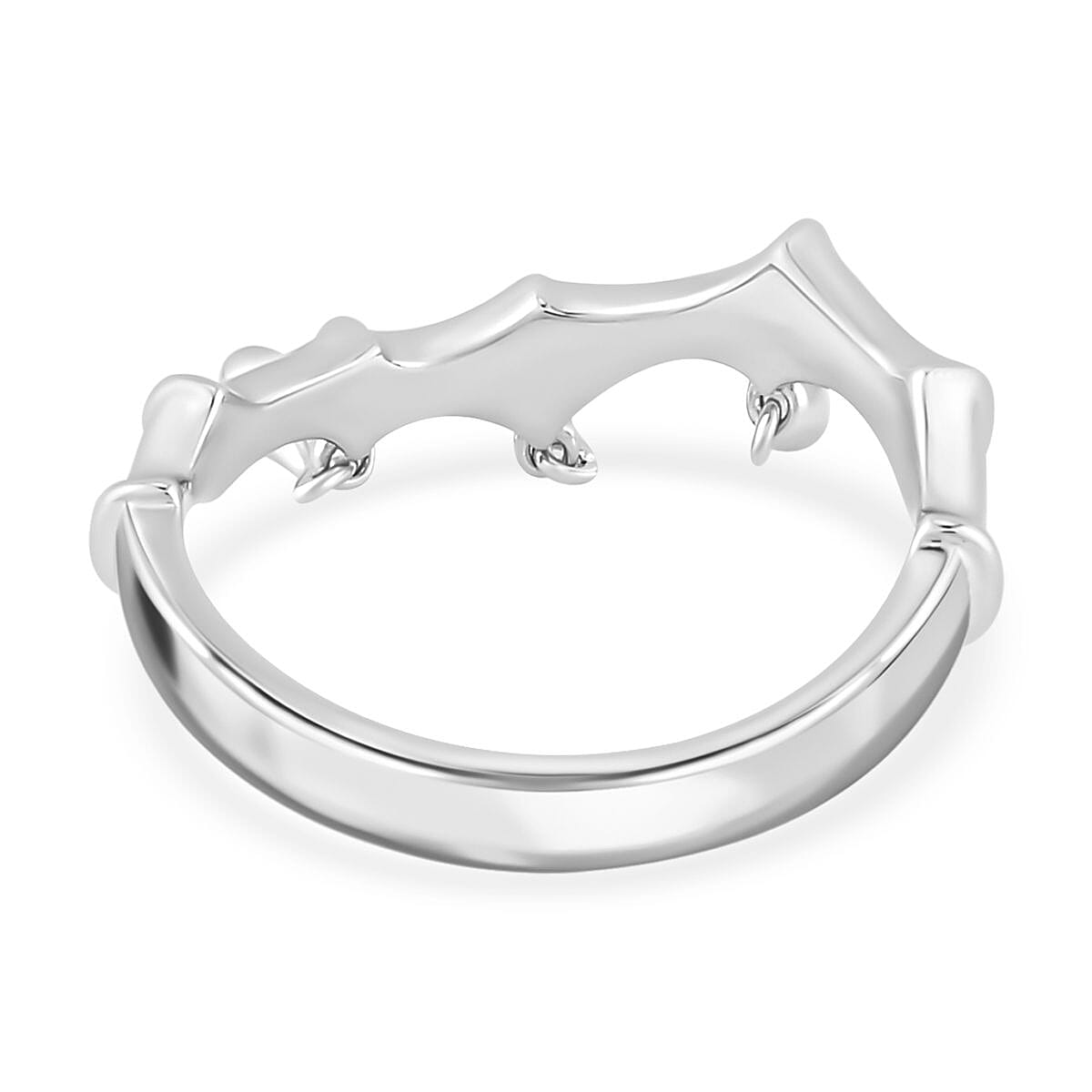Lucy Q Bamboo Collection - Rhodium Overlay Sterling Silver Ring 7517093 9