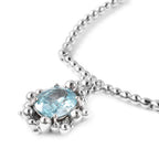 LucyQ Bubble Collection - Ratanakiri Blue Zircon Necklace (Size 16 with 4 inch Extender) in Rhodium Overlay Sterling Silver 2.71 Ct.