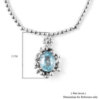 LucyQ Bubble Collection - Ratanakiri Blue Zircon Necklace (Size 16 with 4 inch Extender) in Rhodium Overlay Sterling Silver 2.71 Ct.