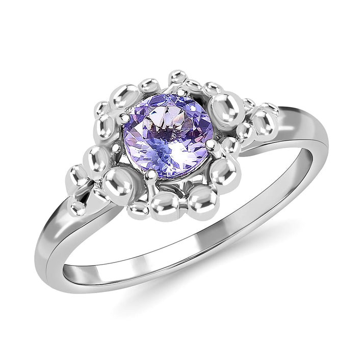 Lucy Q Bubble Collection - Premium Tanzanite Ring in Rhodium Overlay Sterling Silver 3668260 1