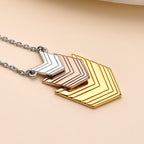 LucyQ Close Out Deal - Arrow Collection - Rhodium Overlay Sterling Silver Necklace (Size - 16 with 2 Inch Extender) in Tri Tone.