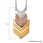 LucyQ Close Out Deal - Arrow Collection - Rhodium Overlay Sterling Silver Necklace (Size - 16 with 2 Inch Extender) in Tri Tone.