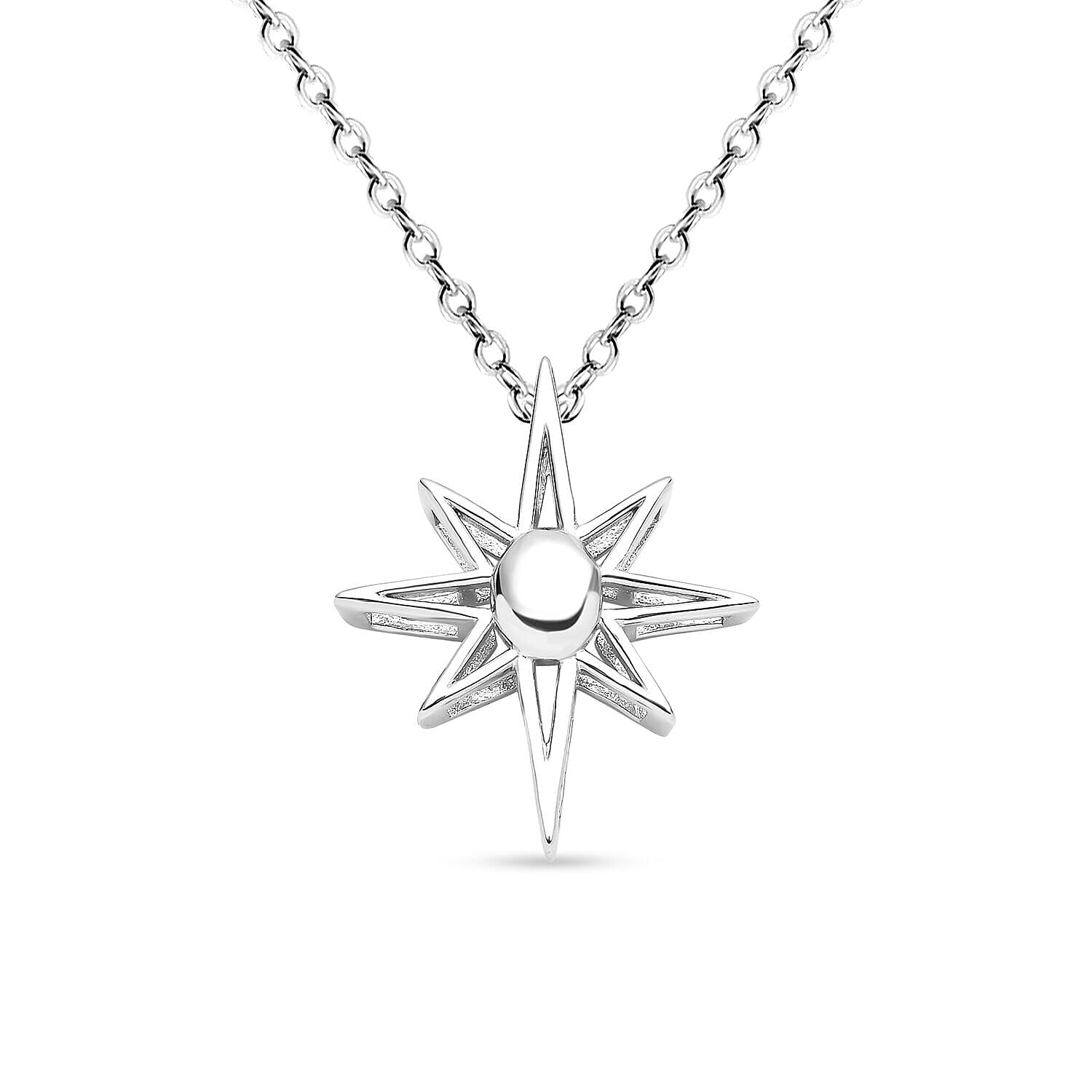 Lucy Q Constellation Collection - 7 in 1 Wear Rhodium Overlay Sterling Silver Moon and Star Necklace (Size 24) and Detachable Pendant with Chain (Size 15,16,17) 3887866 6