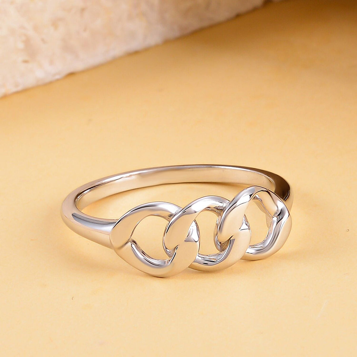 Lucy Q Curb Drop Collection - Rhodium Overlay Sterling Silver Ring 7231498 3